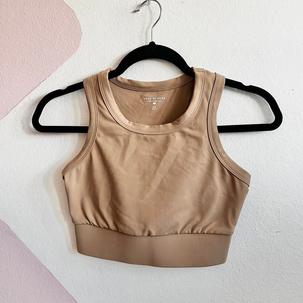 Year of Ours Stretch Bra Oat Beige Sports‎ Bra Activewear Top XS